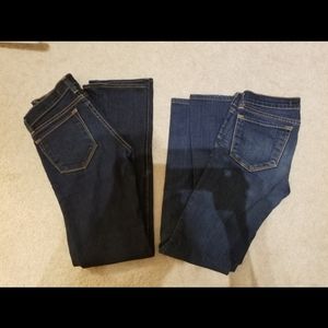 J Brand jeans size 23, lot of 2 dark wash